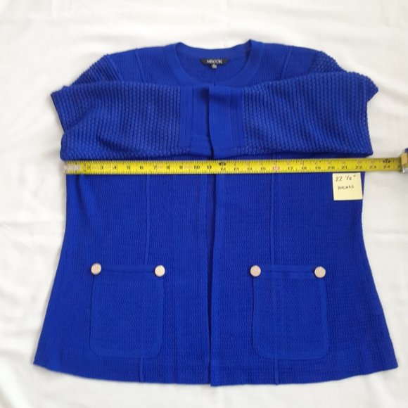 Misook Cobalt Blue Knit Jacket Petite Large - PL - Picture 13 of 15